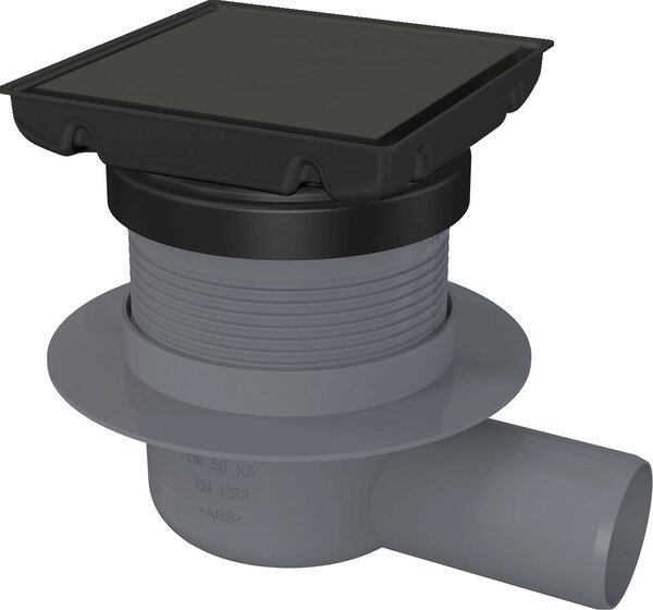 Deante Deante, rigolă de duș punctuală cu grătar dublu față 130x130mm, negru mat, DEA-KOS_N01D