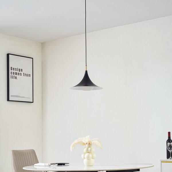 Lindby lampă suspendată Jarl, negru, metal, Ø 35 cm, G9, reglabil, Negru, Camera de zi / sufragerie, Metal, Modern