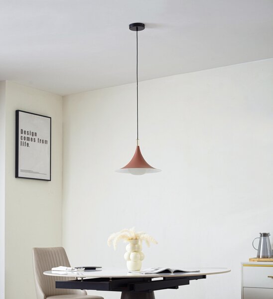 Lindby lampă suspendată Jarl, maro, metal, Ø 35 cm, G9, reglabil, Maro / Rugină, Camera de zi / sufragerie, Metal, Modern