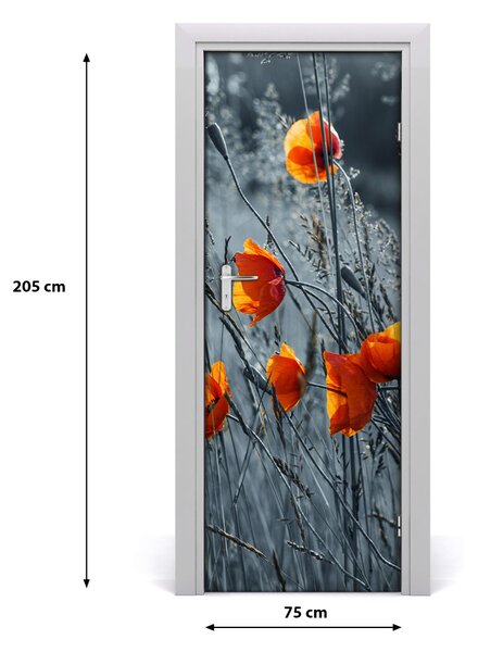 Autocolante pentru usi wildflowers maci