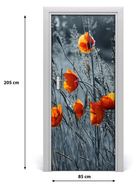 Autocolante pentru usi wildflowers maci