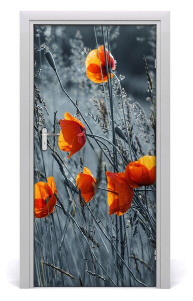 Autocolante pentru usi wildflowers maci