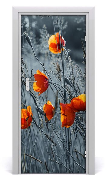 Autocolante pentru usi wildflowers maci
