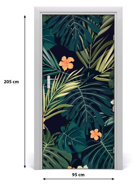 Autocolante pentru usi flori Hawaii