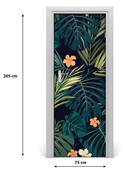 Autocolante pentru usi flori Hawaii