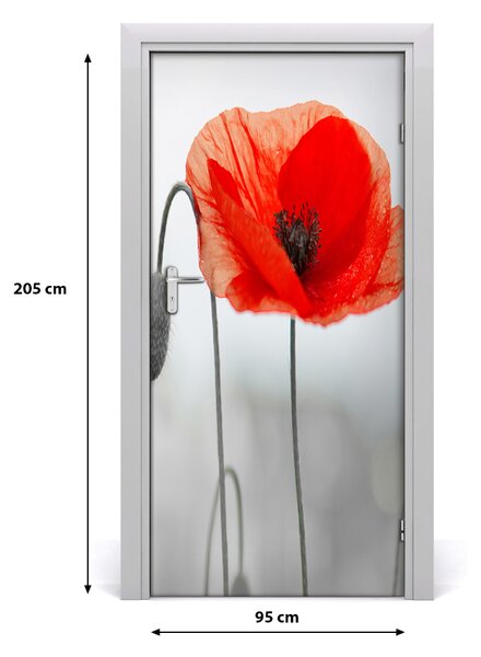 Autocolante pentru usi wildflowers maci