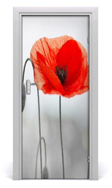 Autocolante pentru usi wildflowers maci