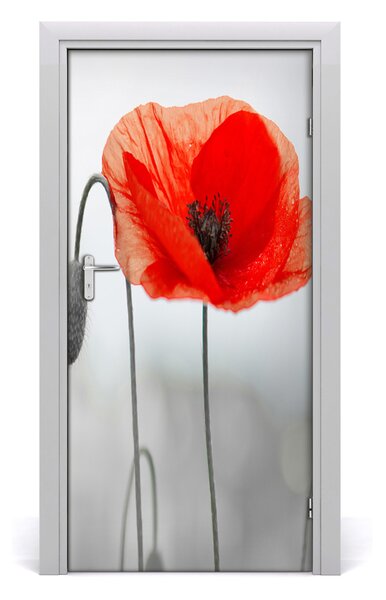 Autocolante pentru usi wildflowers maci