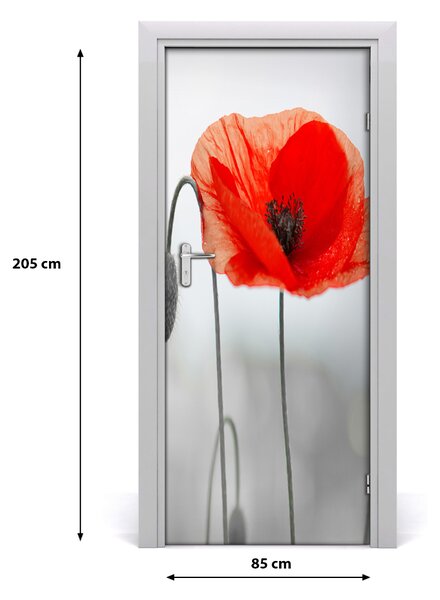 Autocolante pentru usi wildflowers maci