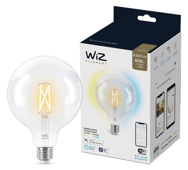 Bec LED dimabil G125 E27/7W/230V 2700-6500K CRI 90 Wi-Fi WiZ