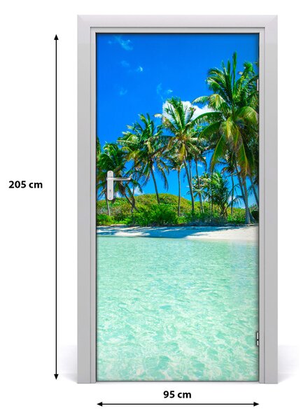 Autocolante pentru usi plaja tropicala