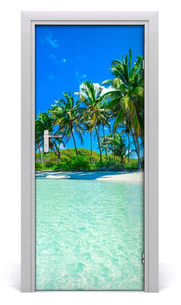 Autocolante pentru usi plaja tropicala