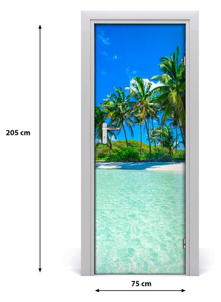 Autocolante pentru usi plaja tropicala