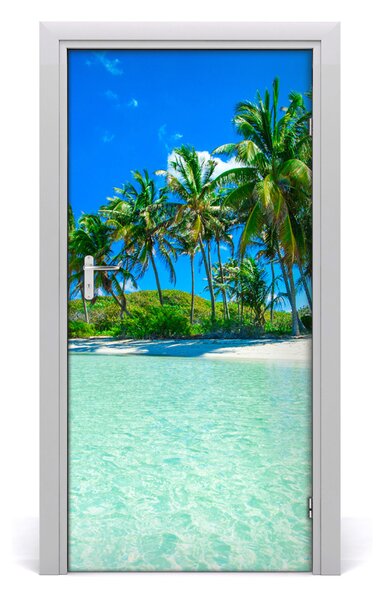 Autocolante pentru usi plaja tropicala