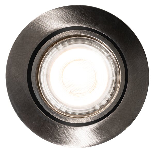 Set de 6 spoturi încastrate moderne Gunmetal GU10 rotunde, orientabile de 50 mm - Cisco