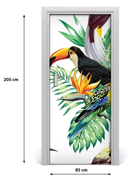 Autocolante pentru usi păsări tropicale