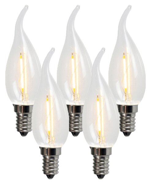 Set de 5 becuri cu filament LED E14 BXS35 1W 100LM 2200K