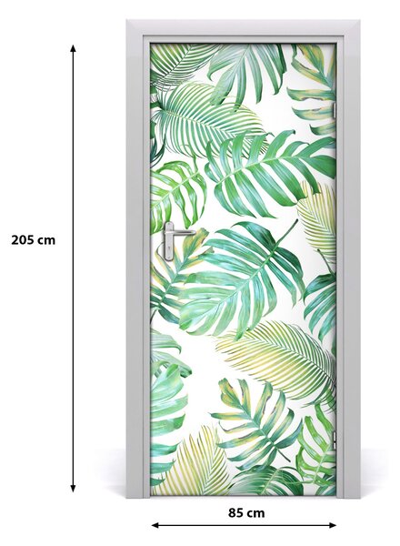 Autocolante pentru usi frunze tropicale