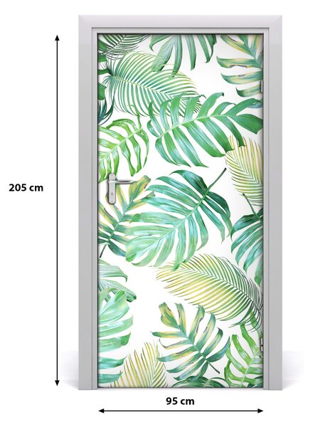 Autocolante pentru usi frunze tropicale