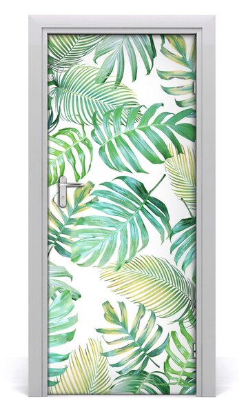 Autocolante pentru usi frunze tropicale