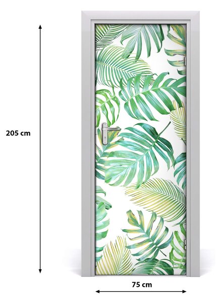 Autocolante pentru usi frunze tropicale