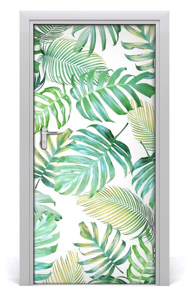 Autocolante pentru usi frunze tropicale