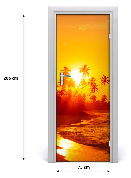 Autocolante pentru usi plaja tropicala