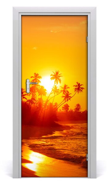 Autocolante pentru usi plaja tropicala