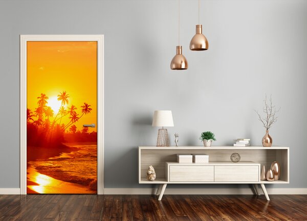 Autocolante pentru usi plaja tropicala