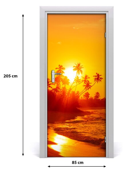 Autocolante pentru usi plaja tropicala