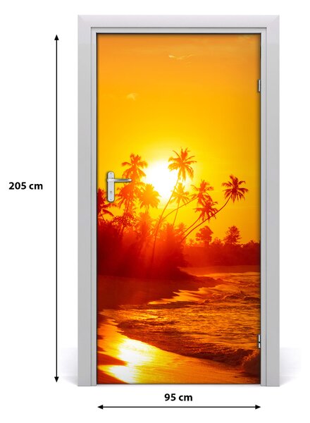 Autocolante pentru usi plaja tropicala