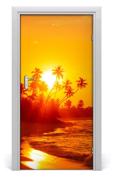 Autocolante pentru usi plaja tropicala