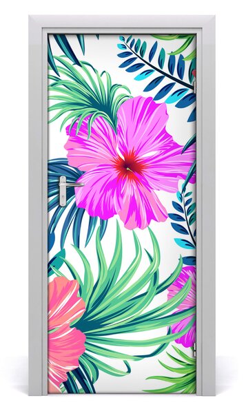 Autocolante pentru usi flori Hawaii
