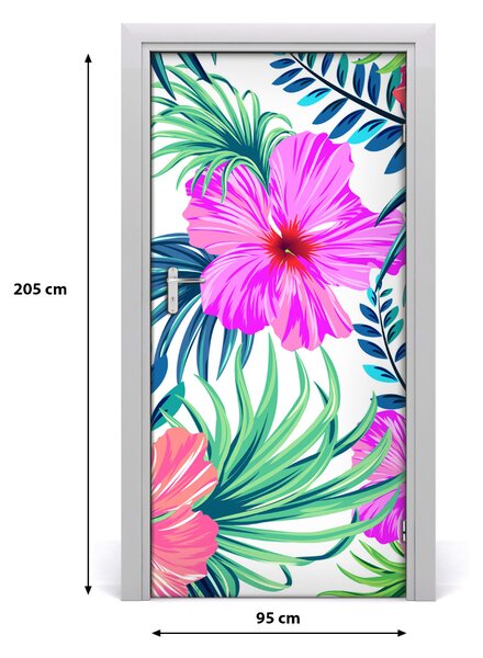 Autocolante pentru usi flori Hawaii