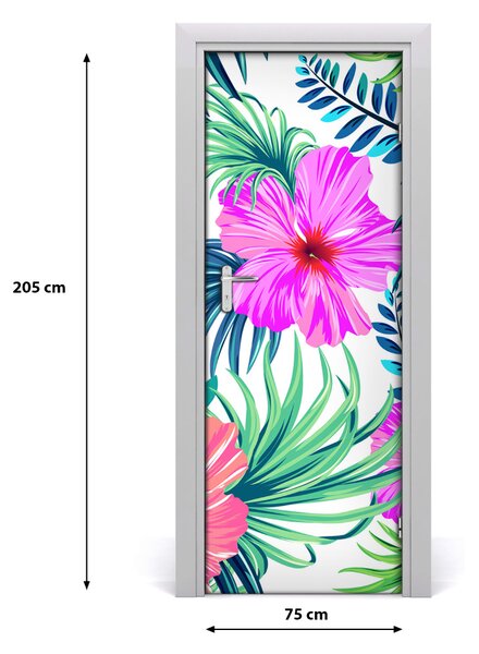 Autocolante pentru usi flori Hawaii