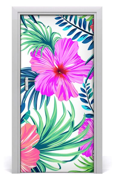 Autocolante pentru usi flori Hawaii