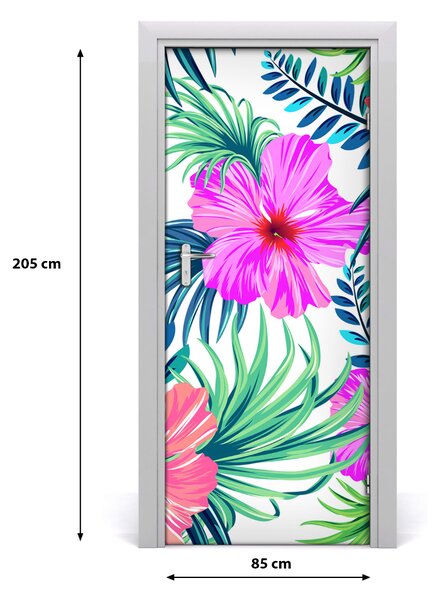 Autocolante pentru usi flori Hawaii