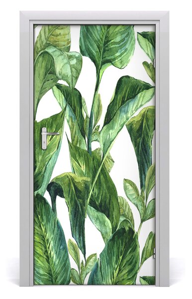 Autocolante pentru usi frunze tropicale