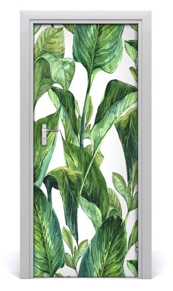 Autocolante pentru usi frunze tropicale