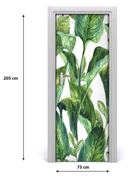 Autocolante pentru usi frunze tropicale