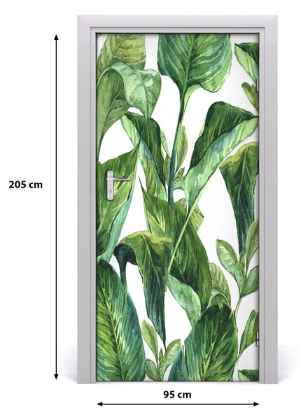 Autocolante pentru usi frunze tropicale