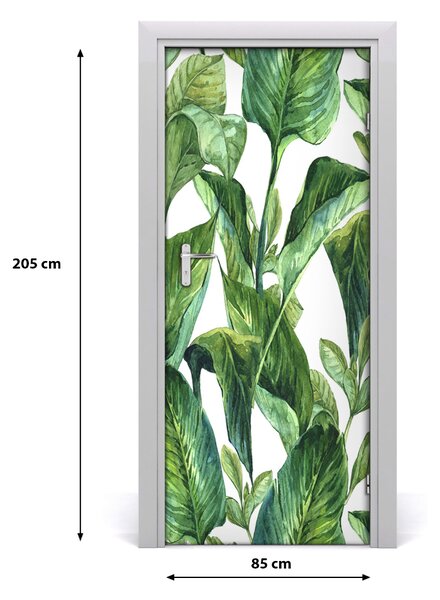 Autocolante pentru usi frunze tropicale
