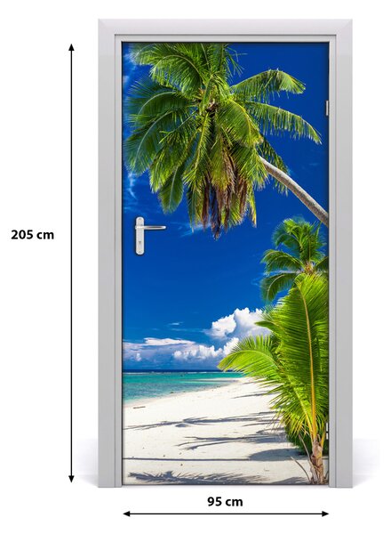 Autocolante pentru usi plaja tropicala