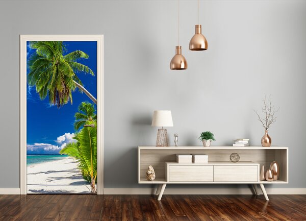 Autocolante pentru usi plaja tropicala
