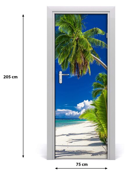 Autocolante pentru usi plaja tropicala