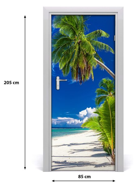 Autocolante pentru usi plaja tropicala