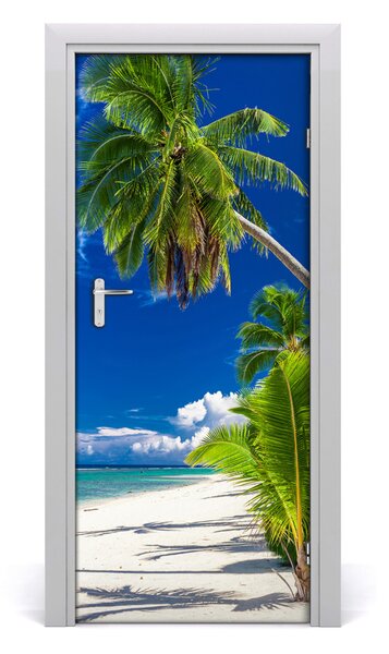 Autocolante pentru usi plaja tropicala