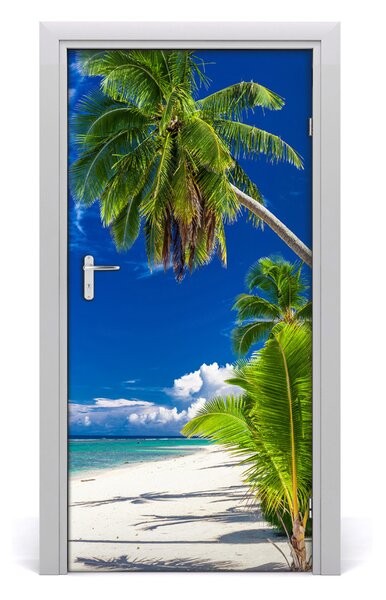 Autocolante pentru usi plaja tropicala