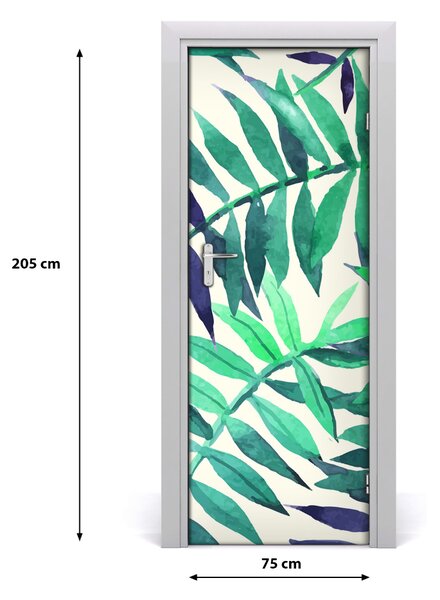 Autocolante pentru usi frunze tropicale