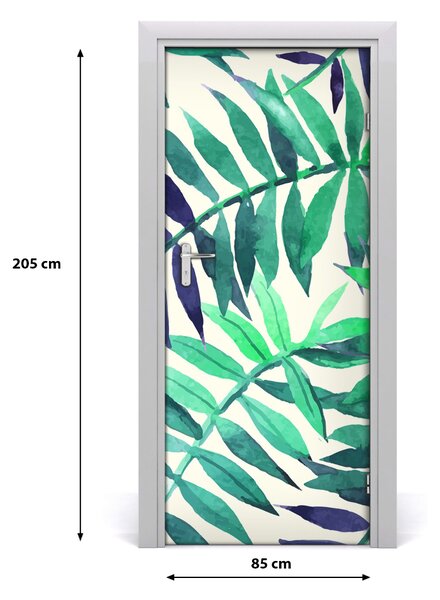Autocolante pentru usi frunze tropicale
